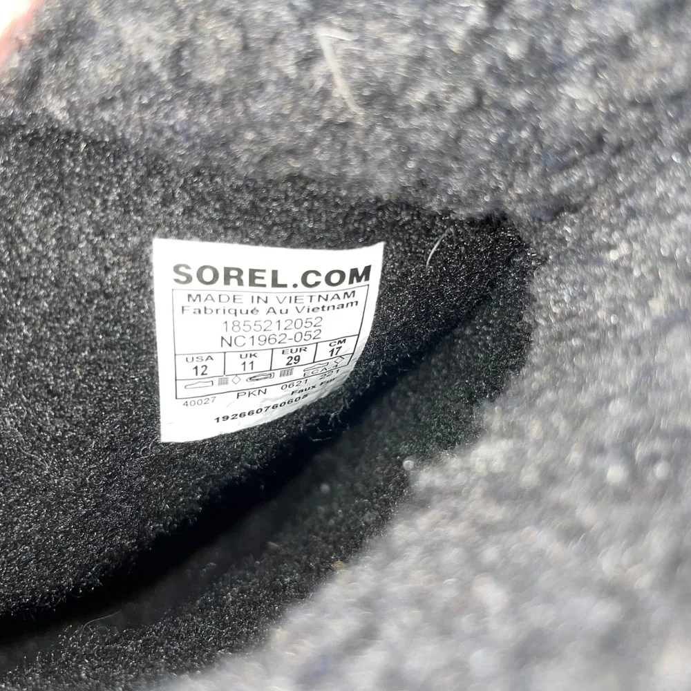 Sorel Yoot Pac Nylon Waterproof Winter‎ Boots Grey Black Teal NC1962-052 Kids 12